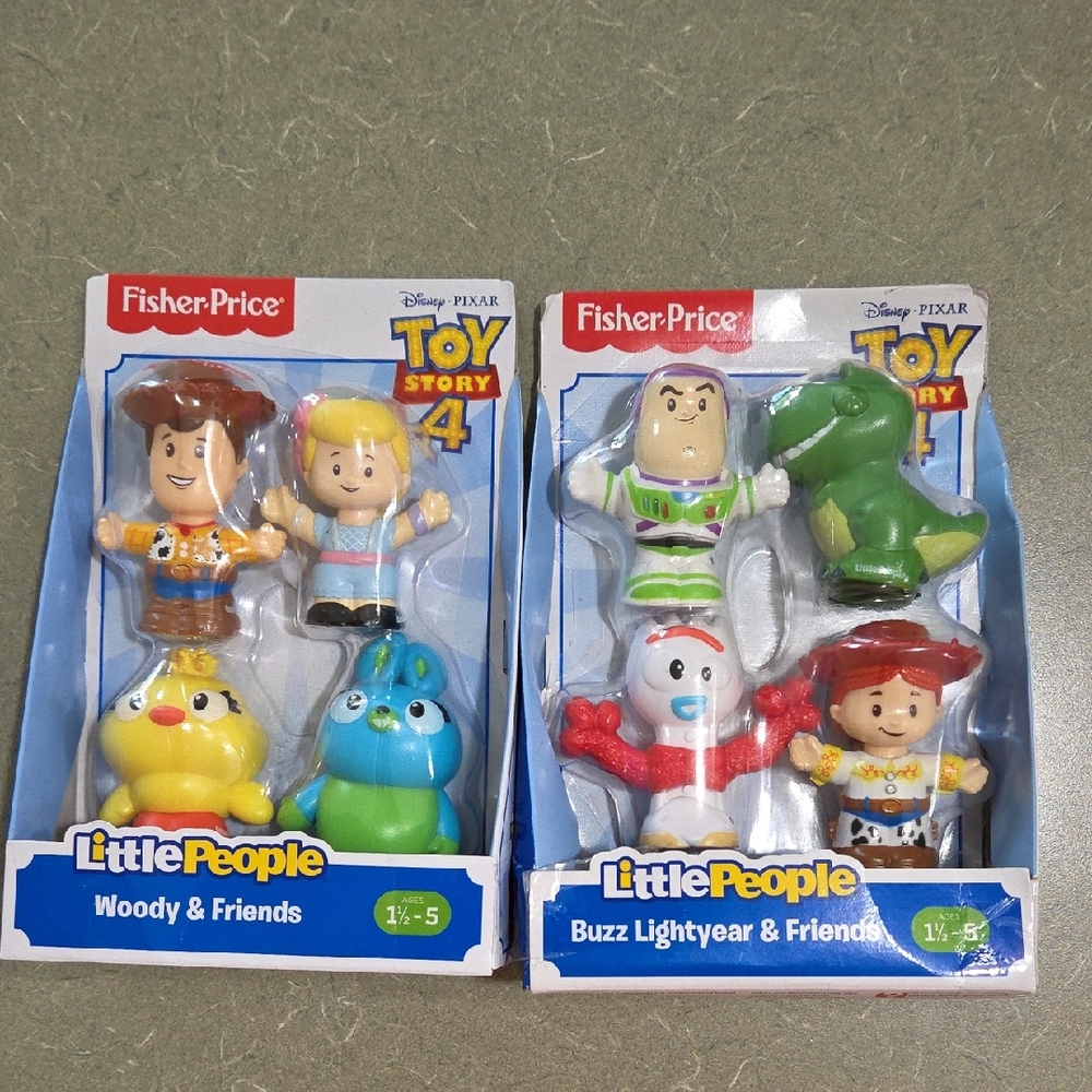 NWT Fisher-Price Little People Disney Toy Story 4 Woody & Buzz Figures